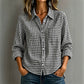 Women's Plaid Long Sleeve Button-Down Shirt