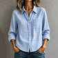 Women's Plaid Long Sleeve Button-Down Shirt
