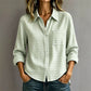 Women's Plaid Long Sleeve Button-Down Shirt