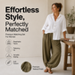 Women's Loose Shirt & Draped Pants Set