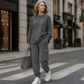 Trending Now👚👖 Crew Neck Top & Cargo Pants Set – Relaxed Fit & Utility Pockets for Effortless Everyday Style