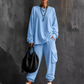 Trending Now👚👖 Crew Neck Top & Cargo Pants Set – Relaxed Fit & Utility Pockets for Effortless Everyday Style