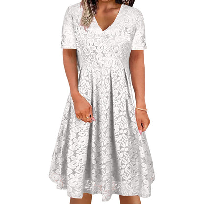 Women's Elegant V-Neck Lace Dress