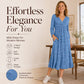 Women's Wrap V Neck Dress with Pockets