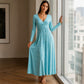 Women's Wrap V Neck Dress with Pockets