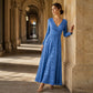 Women's Wrap V Neck Dress with Pockets