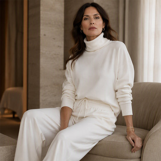 Bestseller🏆 Turtleneck Top & Wide-Leg Pants Set – Soft Drape & All-Day Comfort for Every Look