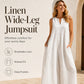 ⭐New Arrivals - Sleeveless Linen Jumpsuit with Pockets – Flowing Oversized Silhouette for Beach or Lounge