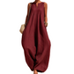 ⭐New Arrivals - Sleeveless Linen Jumpsuit with Pockets – Flowing Oversized Silhouette for Beach or Lounge