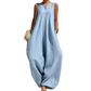 ⭐New Arrivals - Sleeveless Linen Jumpsuit with Pockets – Flowing Oversized Silhouette for Beach or Lounge