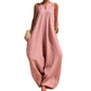⭐New Arrivals - Sleeveless Linen Jumpsuit with Pockets – Flowing Oversized Silhouette for Beach or Lounge