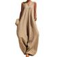 ⭐New Arrivals - Sleeveless Linen Jumpsuit with Pockets – Flowing Oversized Silhouette for Beach or Lounge