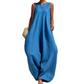 ⭐New Arrivals - Sleeveless Linen Jumpsuit with Pockets – Flowing Oversized Silhouette for Beach or Lounge