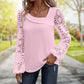 🌸Women's Cutout Lace Patchwork Long-Sleeve Top – Elegant Cutout Detail For Effortless Feminine Style 🤍