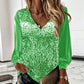 ⌛Limited-Time Offer-Women's Elegant Sequin V-Neck Top