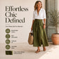 Women's Elegant Shirt & Tie-Waist Skirt Set