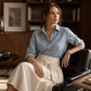 Women's Elegant Shirt & Tie-Waist Skirt Set