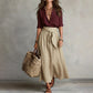 Women's Elegant Shirt & Tie-Waist Skirt Set