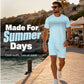🌸Hot Sale 50% OFF💖Men's Casual T-Shirt & Shorts 2-Piece Set
