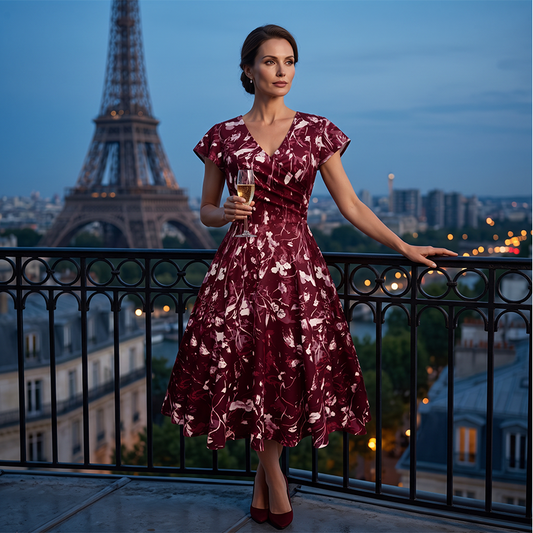 ⌛Limited-Time Offer-Women's Elegant Printed Dress with Pockets