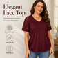 ⌛Limited-Time Offer-Women's Elegant Lace Patchwork V-Neck Top