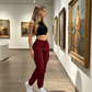 Women's Solid Color Tapered Cargo Pants