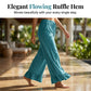 Women's Casual Wide-Leg Pants with Ruffle Hem