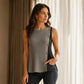 Women's Sleeveless Color-Block Ribbed Top