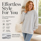 Women's Loose Crew Neck Patchwork Plaid Top