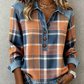 👔New Arrivals - Patchwork Long Sleeve Shirt with Denim Trim – Classic Lapel & Partial Button Placket for Versatile Casual Wear