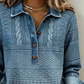 👔New Arrivals - Patchwork Long Sleeve Shirt with Denim Trim – Classic Lapel & Partial Button Placket for Versatile Casual Wear