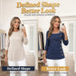 Bestseller🏆👚 Lace-Trim Long Sleeve Top – Feminine Square Neck & All-Day Comfort for Every Look