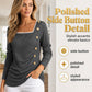 Bestseller🏆👚 Lace-Trim Long Sleeve Top – Feminine Square Neck & All-Day Comfort for Every Look