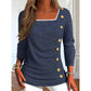 Bestseller🏆👚 Lace-Trim Long Sleeve Top – Feminine Square Neck & All-Day Comfort for Every Look