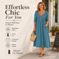 New Arrivals🛍️Women's V-Neck Button Pleated Dress