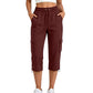 Must-Have🔥👖 Practical Cargo Capris – Side Pockets & Easy Pairing with Tees or Tanks