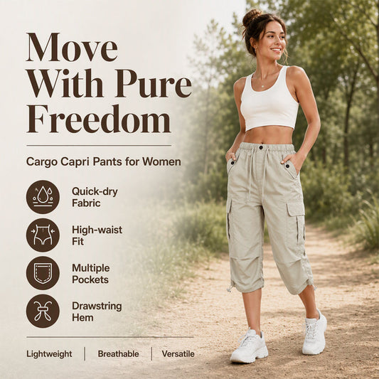 Trending Now⭐👖 Lightweight Quick Dry Cargo Capri Pants – Utility Pockets & Breezy Fit for Outdoor or Casual Days