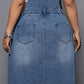 Women's Plus Size Denim Overall Maxi Dress