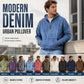 Men's Casual Half-Zip Denim Jacket