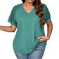 Women's Elegant Lace Patchwork V-Neck Top