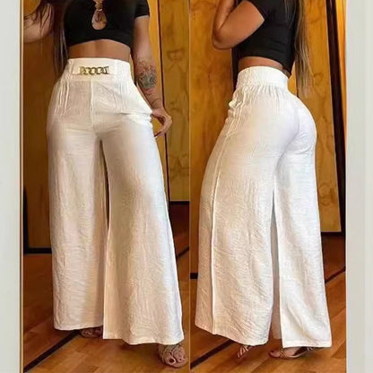 New Arrivals👖 High-Waist Wide-Leg Trousers – Sophisticated Drape & All-Day Comfort for Every Look