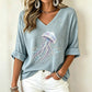 Women's V Neck Printed T-Shirt