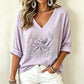Women's V Neck Printed T-Shirt