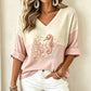 Women's V Neck Printed T-Shirt