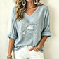 Women's V Neck Printed T-Shirt
