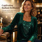 Women's Elegant Sequin Patchwork Long Sleeve Top