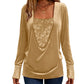 Women's Elegant Sequin Patchwork Long Sleeve Top