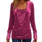 Women's Elegant Sequin Patchwork Long Sleeve Top