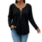 Women's Zipper V-Neck Ribbed Knit Long Sleeve Top
