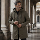 Men's Mid-Length Hooded Windbreaker Jacket